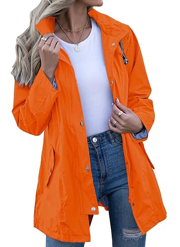 Kikibell Rain Jacket Women Striped Lined Hooded