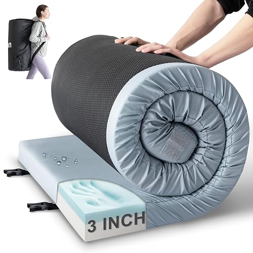 Kingfun 3 Inch CertiPUR-US Memory Foam Camping