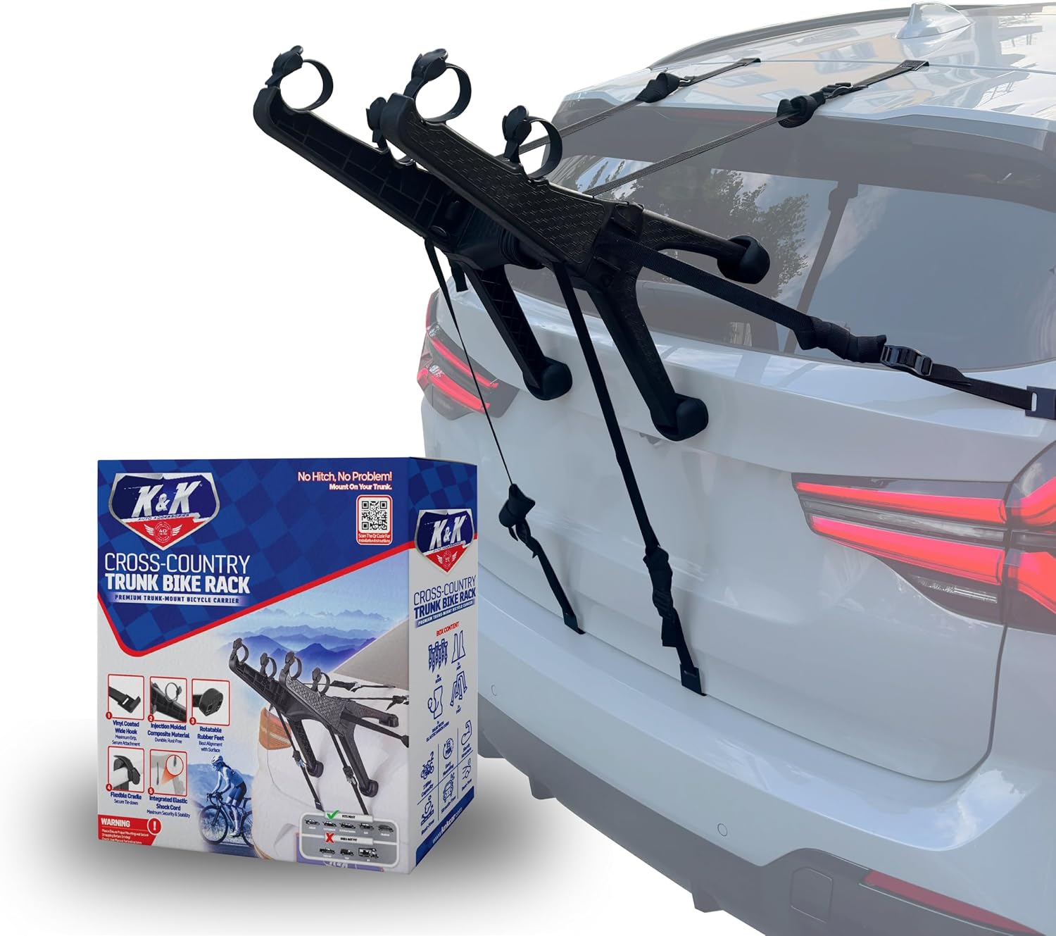 K&K Auto Accessories Compact 2-Bike Trunk