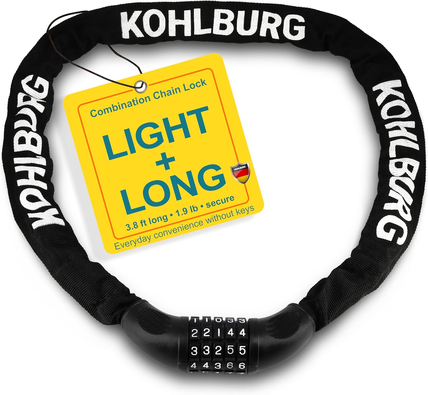 KOHLBURG Extra Long Bicycle Combination Lock