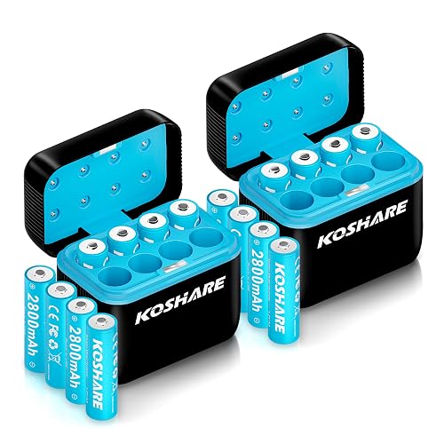 KOSHARE 16Pcs Rechargeable AA Batteries with Chargers
