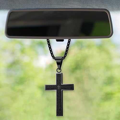 KPFILEH Cross Car Rear View Mirror Charm