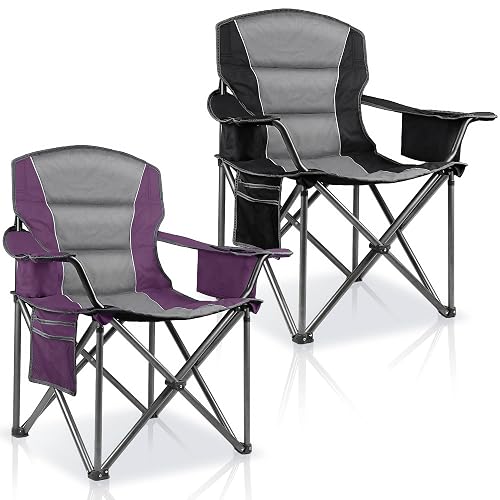 LANMOUNTAIN 2 Pack Padded Oversized Camping Chairs
