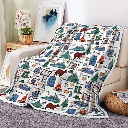 Large Fleece Travel Throw Blanket for Couch