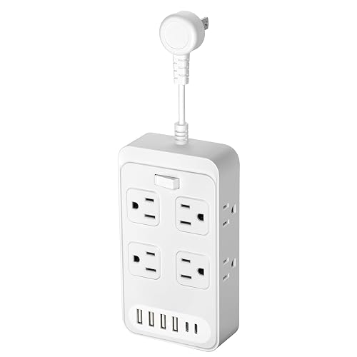Lazdeck Short Extension Cord 0.3ft Power Strip-8