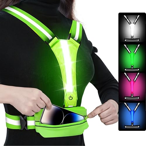 LED Reflective Light Up Safety Running Vest