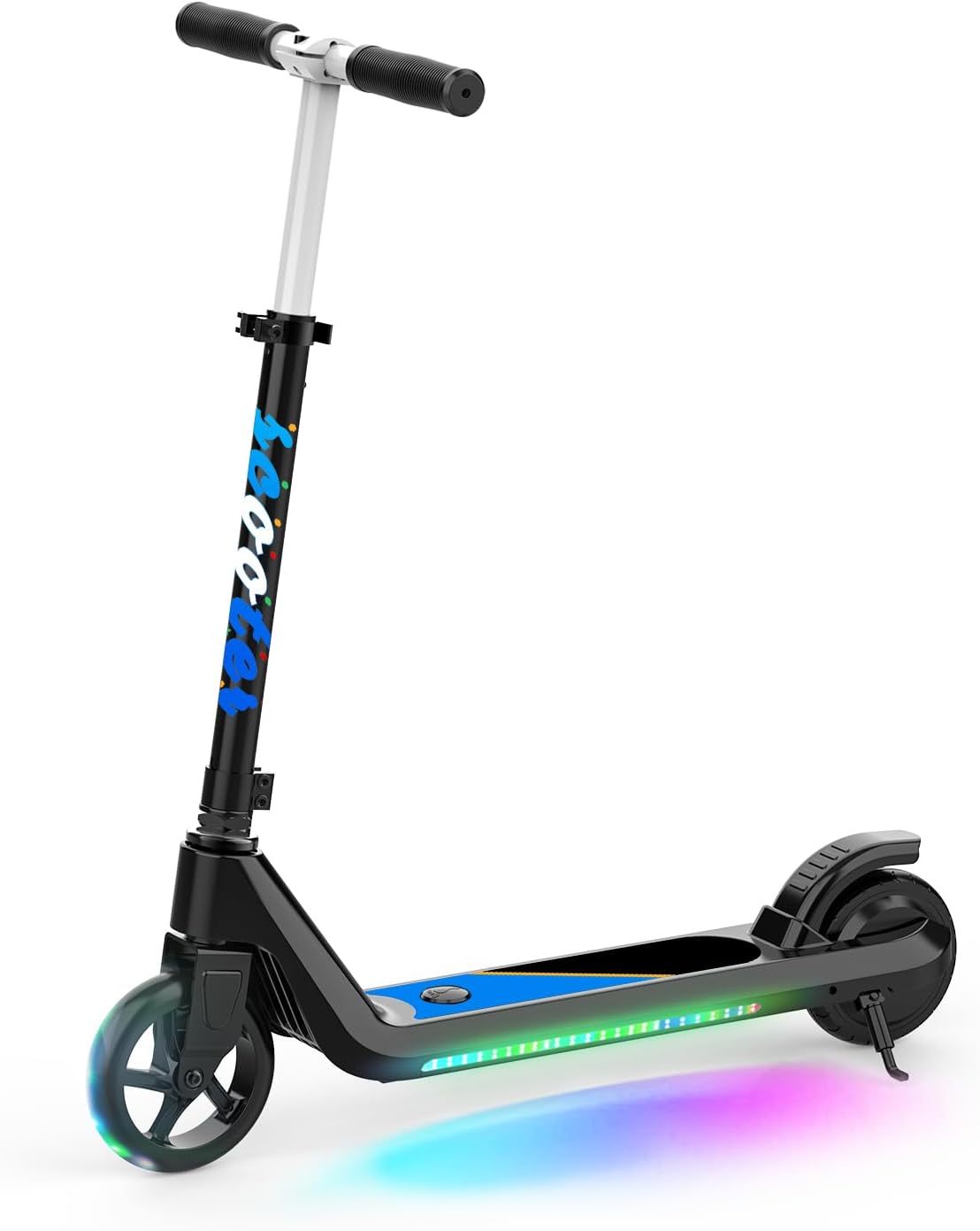 LINGTENG Kids Electric Kick-Start Adjustable Lights