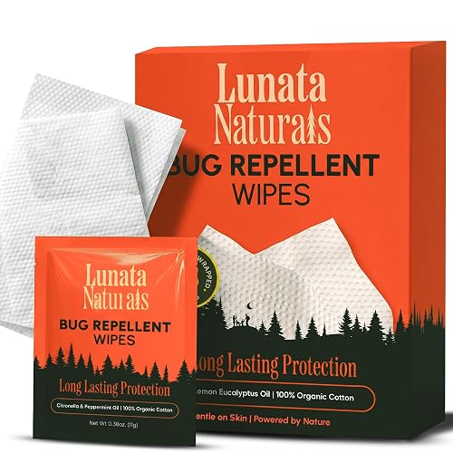 Lunata Natural Bug Wipes – 15 Pack