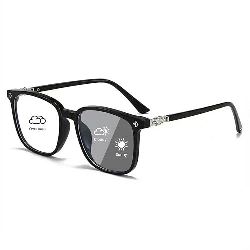 Lyrasses Black Photochromic Square Glasses