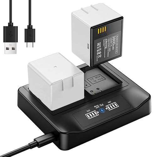MAUTONG 2-Packs Rechargeable Batteries+PD Fast Charging LCD
