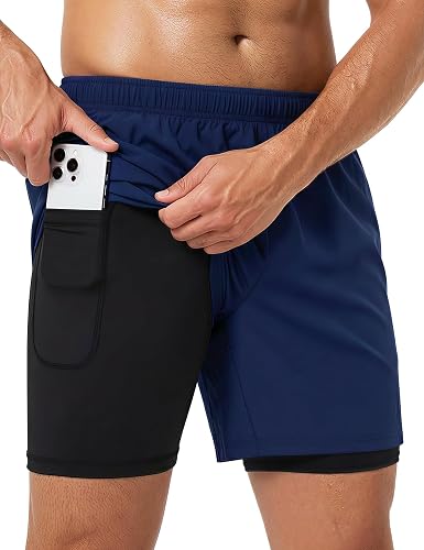 MAXCK Men's 2 in 1 Running Athletic