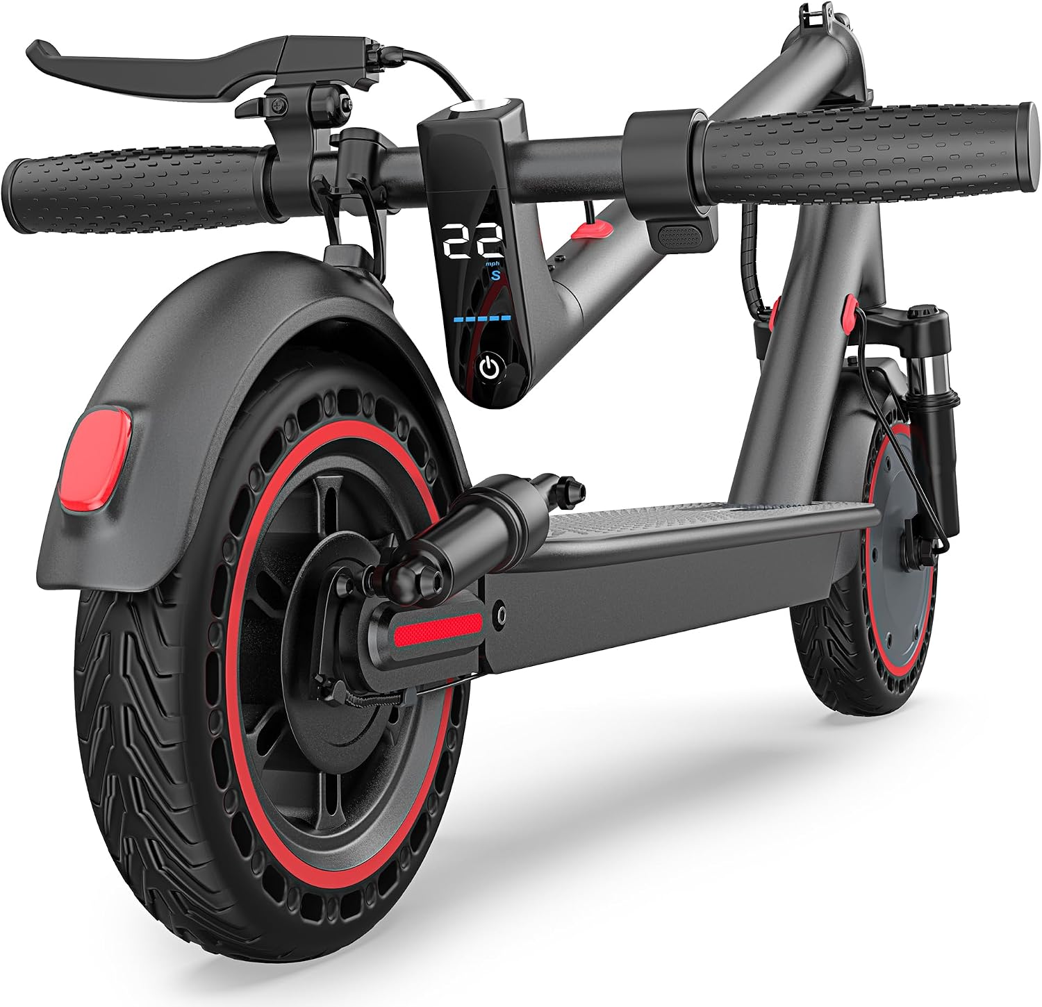 Maxshot electric scooter for teens and adults with dual suspension