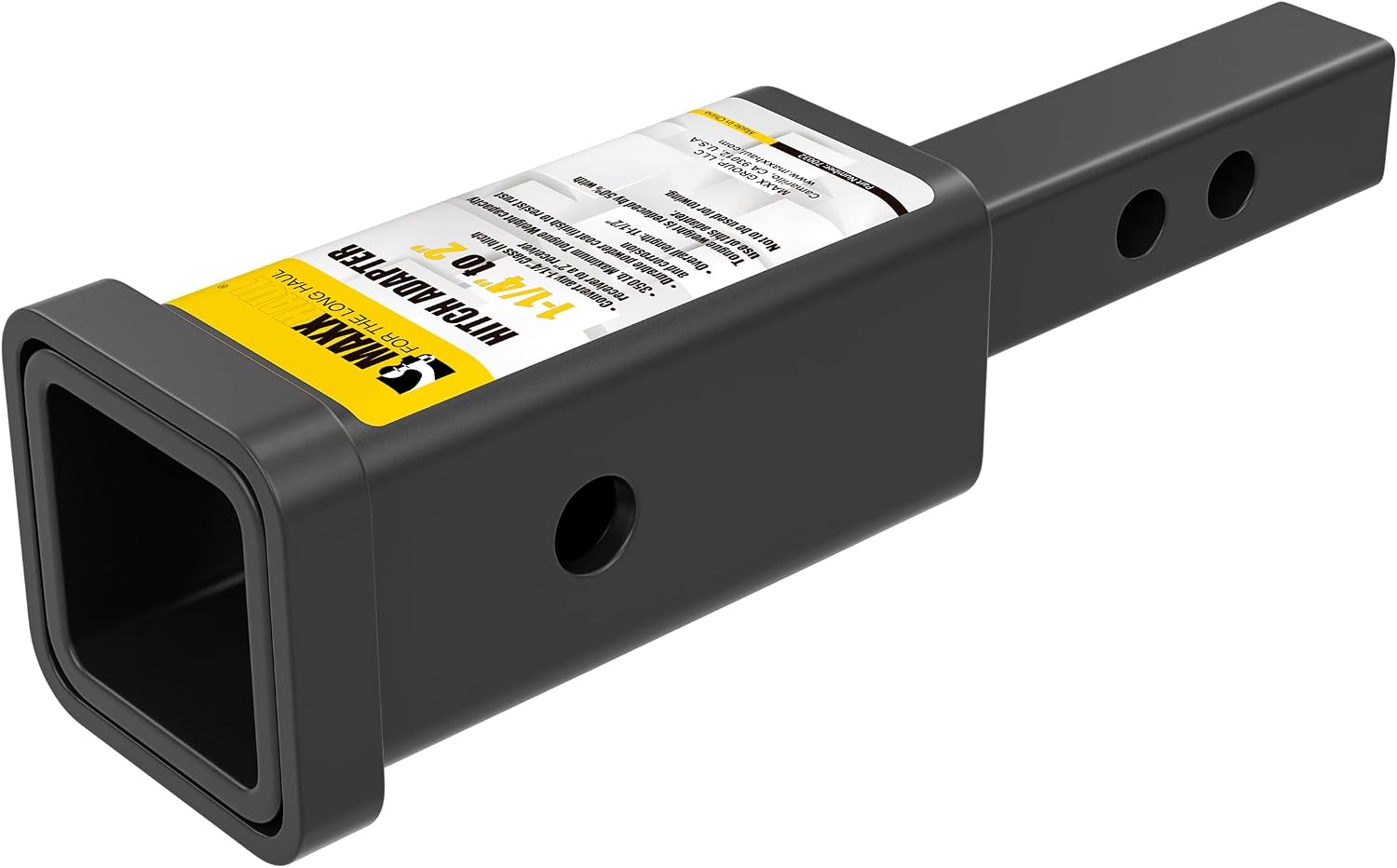 MaxxHaul Hitch Receiver Adapter: 1.25" to 2" Trailer Hitch Extension