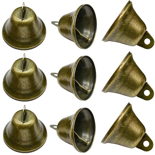 Maydahui 10 PCS Small Jingle Bells Bronze