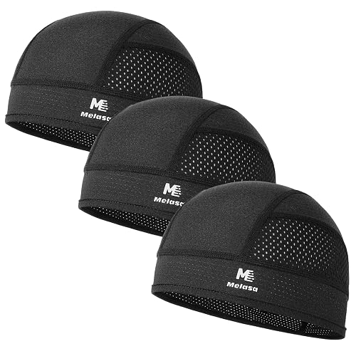 MELASA 3Pcs Breathable Mesh Skull Cap for