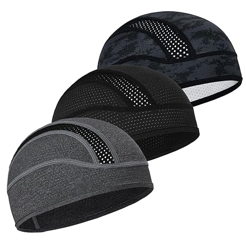 MELASA 3Pcs Cooling Skull Cap for Men