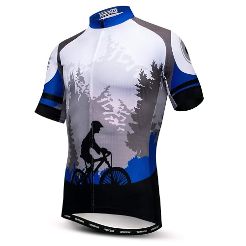 Men Cycling Jersey Skull Bike Short Sleeve