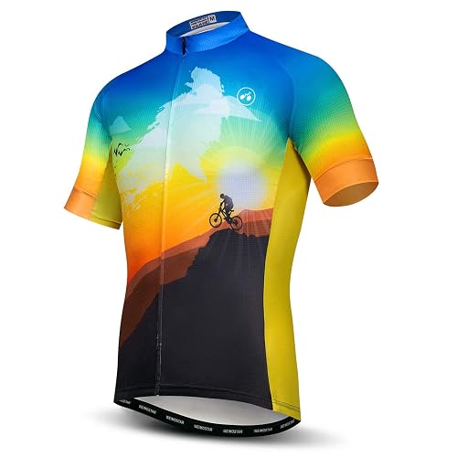 Men Cycling Jersey Skull Bike Short Sleeve