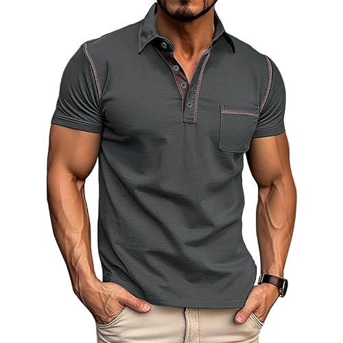 Men's Fashion Polo Shirts Classic Short Sleeve