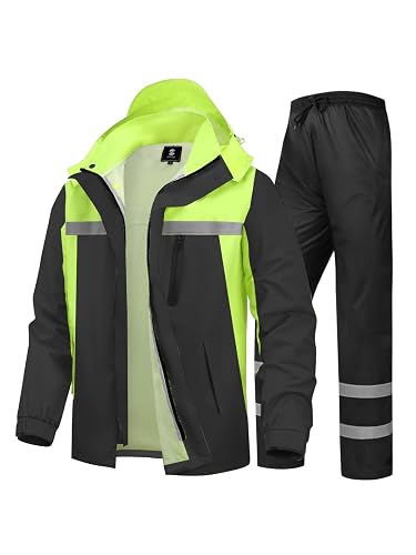 Men's Rain Suit High Visibility Reflective Work