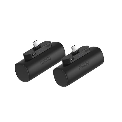 Miady 2-Pack Mini Portable Charger Built-in USB