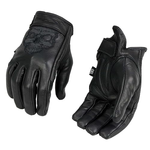 Milwaukee Leather Men's Black Leather ‘Reflective Skull’