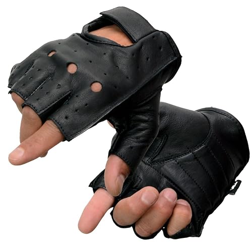 Milwaukee Leather SH195 Men's Black Leather Perforated