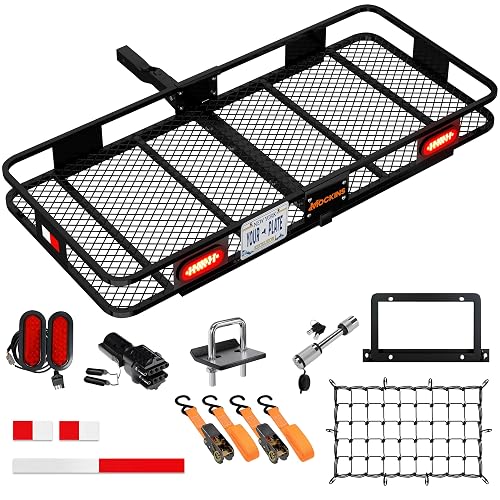 Mockins Trailer Hitch Cargo Carrier w/License Plate