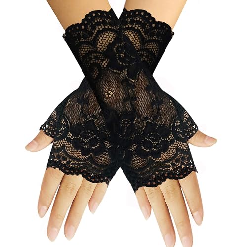 monochef Women Short Lace Gloves Sunblock Fingerless