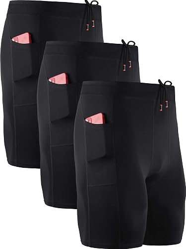 NELEUS Men's 3 Pack Running Compression Shorts