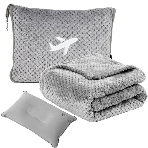 Nenolix Travel Blanket Airplane Compact with Bag