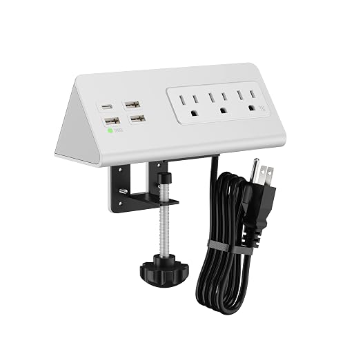 Nightstand Edge Mount Power Strip with USB-C
