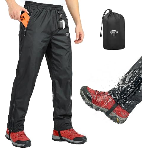 Nomad Men's Waterproof Rain Pants Lightweight Windproof