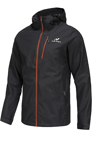 NORDIC OUTLAND Mens Lightweight Hooded Waterproof Rain