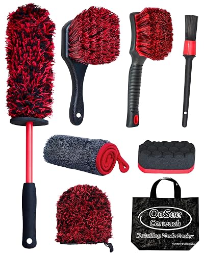 oesee 8PCS Wheel Cleaning Kit with Microfiber