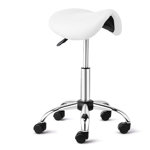 OmySalon Saddle Stool Rolling Chair