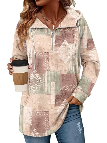 onlypuff Women Hoodie Pullover Trendy Quarter Zipper