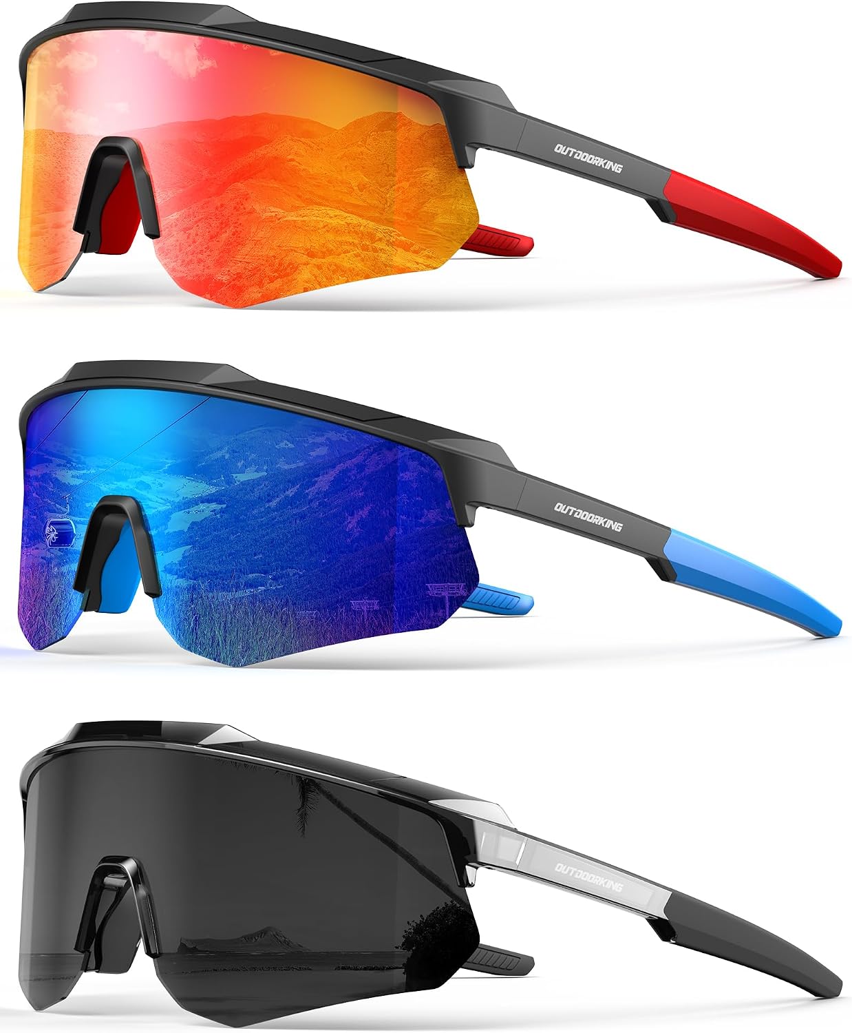 OUKEMAX Polarized Sunglasses One Piece Baseball
