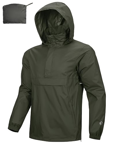 Outdoor Ventures Men's Rain Jacket Waterproof Lightweight