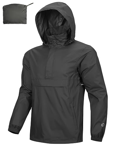 Outdoor Ventures Men's Rain Jacket Waterproof Lightweight
