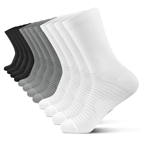 PAPLUS Athletic Crew Compression Socks for Men