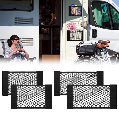 PIFOOG 4Pcs Universal Car Storage Net Pockets