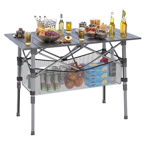 Portable Table with Adjustable Height Legs