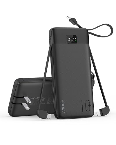 Portable Charger Built-in Cables and AC Wall