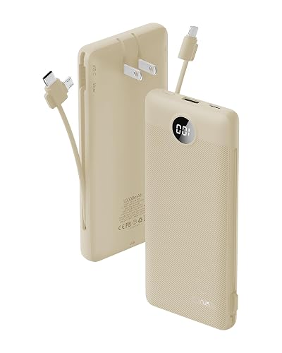 Portable Charger Built-in Cables and AC Wall