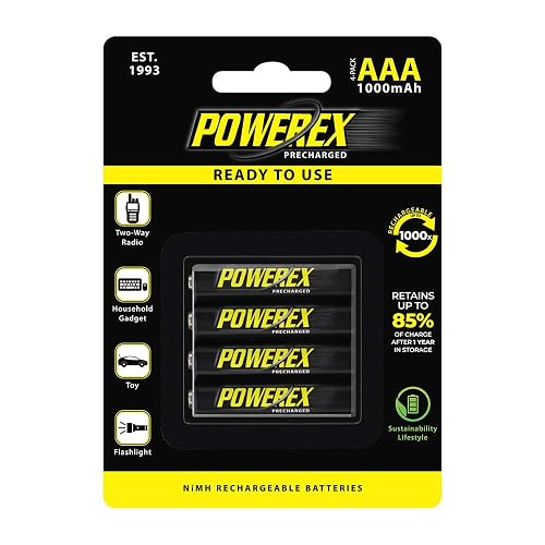 Powerex Precharged Rechargeable AAA NiMH Batteries (1.