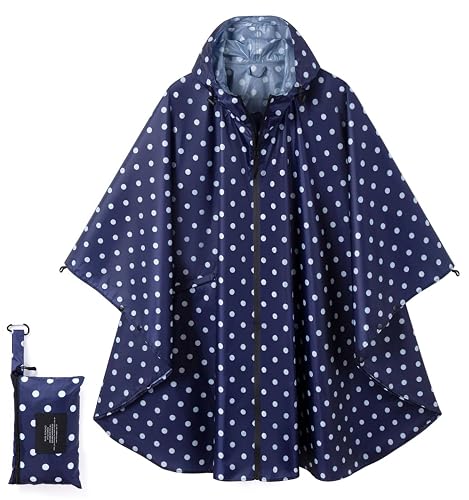 POWINSUN Fashion Hooded Rain Poncho Waterproof Raincoat