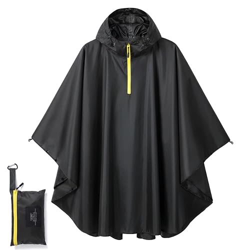 POWINSUN Waterproof Rain Poncho with Hood Portable