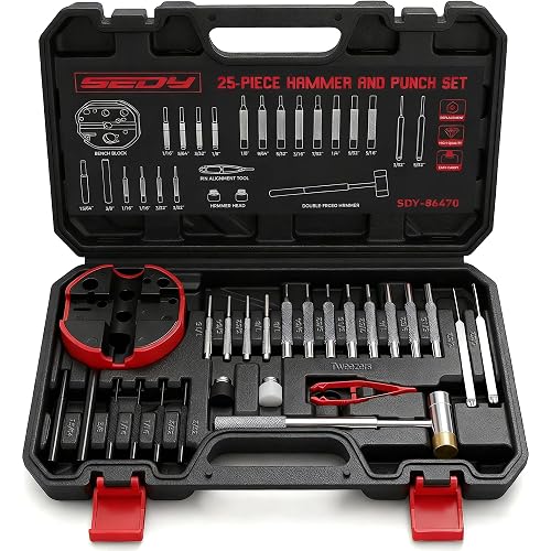 Premium Pin Punch Hammer Set: 25-Piece Punch