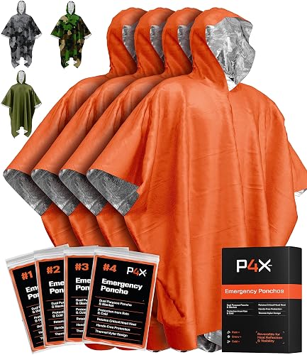PREPARED4X Emergency Mylar Poncho – Survival Rain